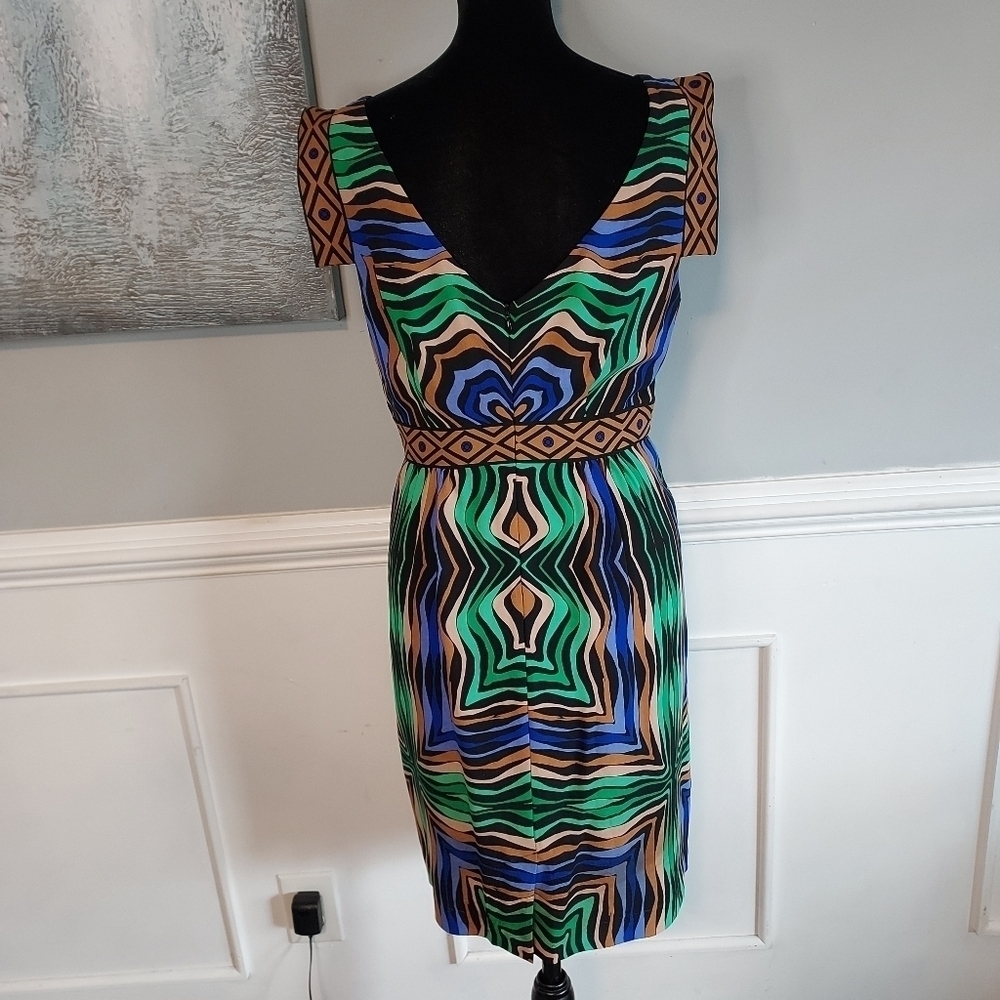 TIBI 100% Silk Print Pleated Dress Sz-6